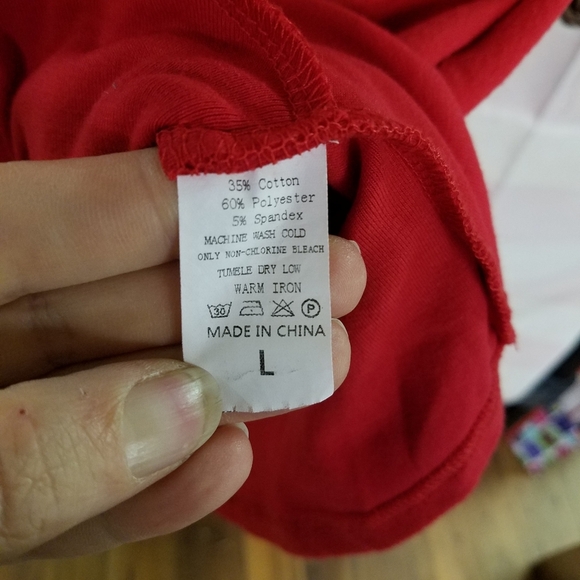 Sunshine Red & Leopard Cuff Top Large - Picture 5 of 7